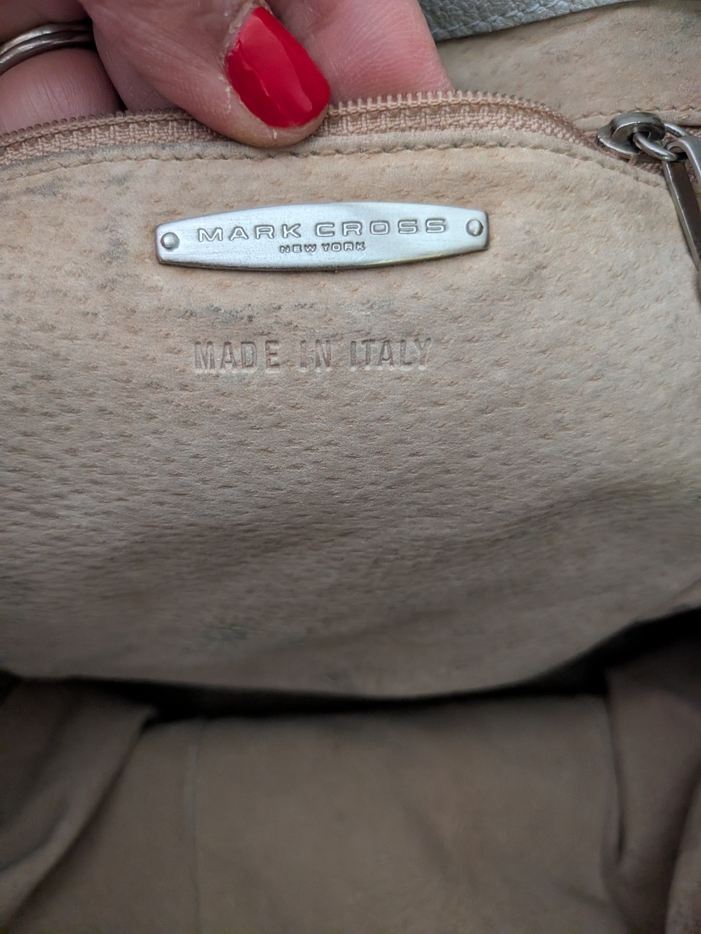 Beige Suede Drawstring Backpack - Picture 3 of 7